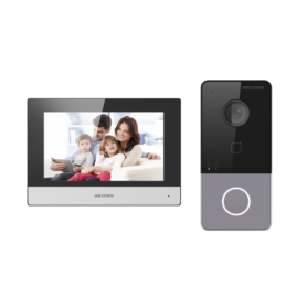 Kit videointercom IP Hikvision DS-KIS603-P(C) Flash 32 MB,memorie RAM 256MB,Indoor station: Supports live view of up to 16 IP ca