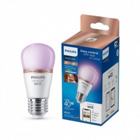 Bec LED RGB inteligent Philips Bulb P45, Wi-Fi, Bluetooth, E27, 4.9W (40W), 470 lm, lumina alba si color (2200-6500K)