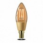 Bec LED inteligent vintage (decorativ) Philips Filament Candle Amber C35, Wi-Fi, Bluetooth, E14, 4.9W (25W), 370 lm, lumina alba