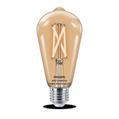 Bec LED inteligent vintage (decorativ) Philips Filament Bulb Clear ST64, Wi-Fi, Bluetooth, E27, 7W (60W), 806 lm, lumina alba (2
