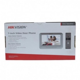 Set videointerfon color Hikvision DS-KIS203T montaj pe 4 fire setul este format din post exterior DS-KB2421T-IM si monitor inter