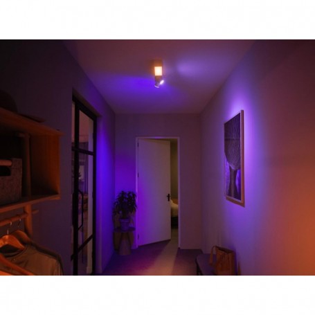 Plafoniera LED RGB Philips Hue Centris, Bluetooth, cu 2xGU10, 2x5.7W + LED 11W, 1560 lm, lumina alba si color (2000-6500K), IP20