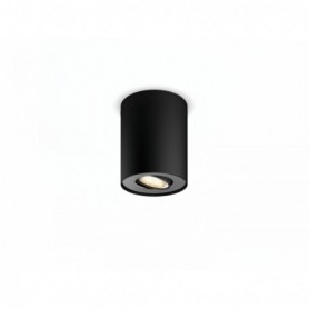 Spot LED Philips Hue Pillar, Bluetooth, GU10, 5W (50W), 350 lm, lumina alba (2200-6500K), IP20, 10.3cm, Metal, Negru, Intrerupat