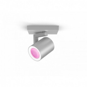 Spot LED RGB Philips Hue Argenta, Bluetooth, GU10, 5.7W, 350 lm, lumina alba si color (2000-6500K), IP20, Metal, Argintiu
