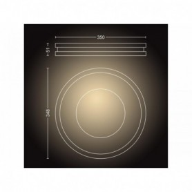 Plafoniera LED Philips Hue Being, Bluetooth, 22.5W (204W), 2500 lm, lumina alba (2200-6500K), 34.8cm, Metal/Plastic, Negru, Intr