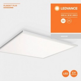 Panou LED Ledvance PLANON+ 600, 36W, 3000 lm, lumina neutra (4000K), IP20/IK03, 595x595x56mm, aluminiu, Alb