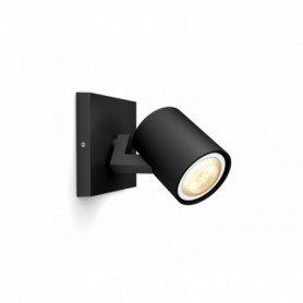Spot LED extensie Philips Hue Runner, Bluetooth, GU10, 5W, (50W), 350 lm, lumina alba (2200-6500), IP20, 11cm, Metal, Negru
