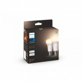 2 Becuri LED inteligente Philips Hue A60, Bluetooth, E27, 9W (60W), 806 lm, lumina calda (2700K)