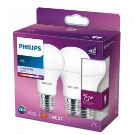 2 Becuri LED Philips A60, EyeComfort, E27, 10W (75W), 1055 lm, lumina neutra (4000K), mat