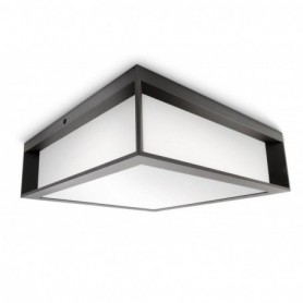 Plafoniera pentru exterior Philips Skies, 2xE27, max 2x14W LED, IP44,260x260x81mm, Antracit