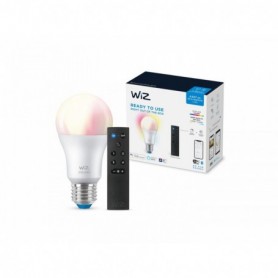Pachet 1 Bec LED RGB inteligent WiZ Connected Colors A60, Wi-Fi, E27, 8W (60W), 806 lm, lumina alba si color (2200-6500K) + Tele