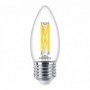 Bec LED Philips Classic B35, EyeComfort, E27, 3.4W (40W), 470 lm, luminacalda (2700K), dimabil, cu filament