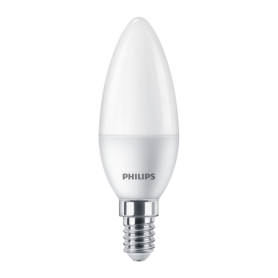 6 Becuri LED Philips B35, E14, 5W (40W), 470 lm, lumina calda (2700K) ,mat