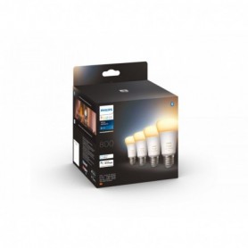 4 Becuri LED inteligente Philips Hue A60, Bluetooth, E27, 6W (60W), 800 lm, lumina alba (2200-6500K)
