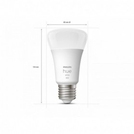 4 Becuri LED inteligente Philips Hue A60, Bluetooth, E27, 9W (60W), 800 lm, lumina calda (2700K)