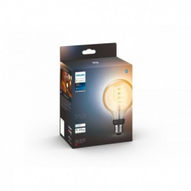 Bec LED inteligent vintage (decorativ) Philips Hue Filament Glob G93, Bluetooth, E27, 7W (40W), 550 lm, lumina alba (2200-4500K)