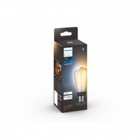 Bec LED inteligent vintage (decorativ) Philips Hue Filament Edison ST64, Bluetooth, E27, 7W (40W), 550 lm, lumina alba (2200-450