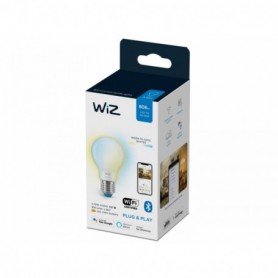 Bec LED inteligent WiZ Connected Whites A60, Wi-Fi, E27, 7W (60W), 806 lm, lumina alba (2700-6500K), compatibil Google Assistant