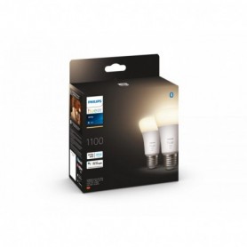 2 Becuri LED inteligente Philips Hue A60, Bluetooth, E27, 9.5W (75W), 1055 lm, lumina calda (2700K)