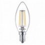 3 Becuri LED Philips Classic B35, E14, 4.3W (40W), 470 lm, luminacalda(2700K), cu filament