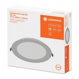 Spot LED incastrat Ledvance DL SLIM, 12W, 1020 lm, lumina neutra (4000K), IP20, 16.9cm, Alb