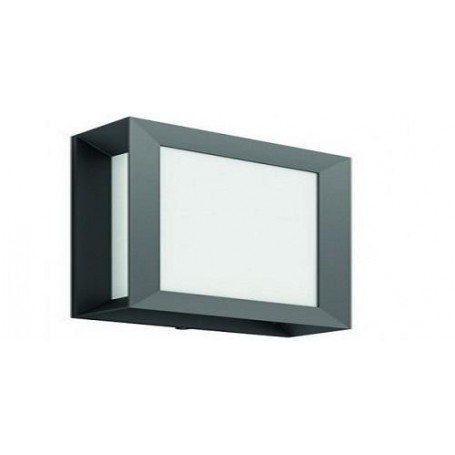 Aplica LED pentru exterior Philips Karp, 6W (47W), 600 lm, luminacalda(2700K), IP44, 88x211x266mm, Antracit
