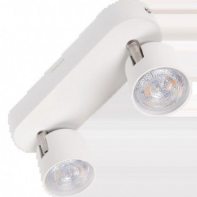 Spot LED Dublu Philips myLiving Star, 2x4.5W, 1000 lm, luminacalda(2700K), IP20, 20cm, Metal, Alb