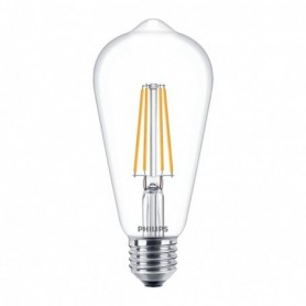 Bec LED Philips Classic ST64, EyeComfort, E27, 7W (60W),806 lm ,luminacalda (2700K), cu filament
