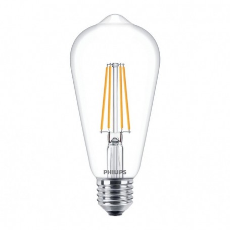 Bec LED Philips Classic ST64, EyeComfort, E27, 7W (60W),806 lm, lumina calda (2700K), cu filament