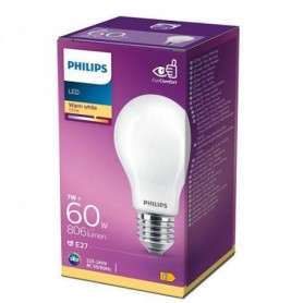 Bec LED Philips Classic A60, E27, 7W (60W), 806 lm, lumina calda (2700K), mat